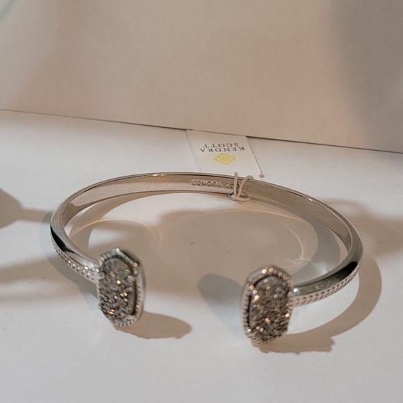 3 NWT Kendra Scott Platinum Drusy Silver Jewelry Pieces Kendra Scott Set Sparkly - Picture 10 of 10